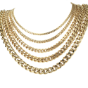 Kette Halskette Mann feine Gold Stahl Links mesh kubanischen 60cm Durchmesser zu wählen bis