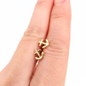 Pendientes para mujer, hombre, acero fino dorado, forma de ancla marina en una mano