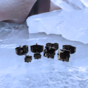 Paar Ohrring Mann Frau Teen Stahl Square Diamant Alle schwarzen blauen Hintergrund