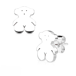 Boucles clous d'oreilles femme fille enfant acier ourson nounours teddy