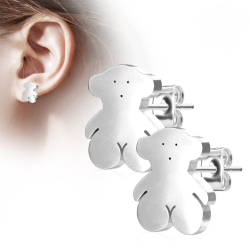 Ohrstecker für Damen, Mädchen, Kinder, Stahl-Teddybären und Teddybären
