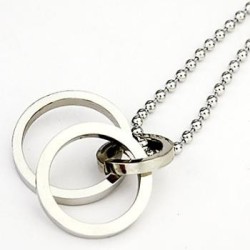 PENDENTIF HOMME FEMME ADO ACIER et 1 CHAINE TRIPLE ANNEAUX