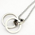 PENDENTIF HOMME FEMME ADO ACIER et 1 CHAINE TRIPLE ANNEAUX