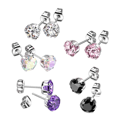 Steel earrings girl child woman man round...