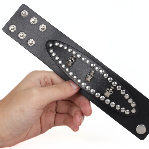 Armband für starke Männer aus Leder mit Totenköpfen, männlicher Biker-Biker