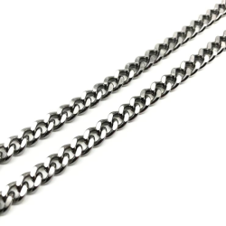 Cadena de malla cubana ennegrecida para hombre de acero...