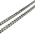 Chaine maille cubaine noircie homme acier inoxydable largeur 60cm 11mm