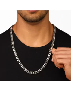 Comprar Collar de hombre, cadena de eslabones cubanos de acero inoxidable,  collares de Color negro dorado para hombres, joyería de Hip Hop de 40-60cm