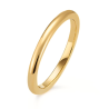 Ehering für Männer und Frauen, goldener Stahl, Feingold, 2 mm
