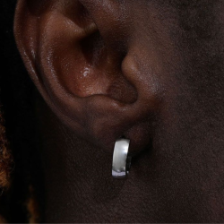 Pendientes para hombres Efecto de espejo de plata de...