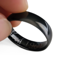 Hombres anillo compromiso mujer pareja acero color negro 6mm grabado interior personalizado