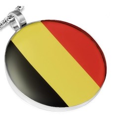 ANHÄNGER MANN FRAU STAHLFLAGGE FARBE LAND BELGIEN + 1 KETTE BALL NEU