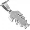ANHÄNGER FRAU STAHL KLEINES MÄDCHEN TENDRESSE 1 KETTE NEU