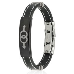 Steel and silicone men's bracelet symbol two nine pride men