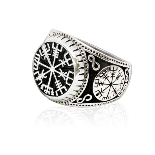 Anello Knit Room Man Steel Viking Nordic Combvir Profile Vegvisir