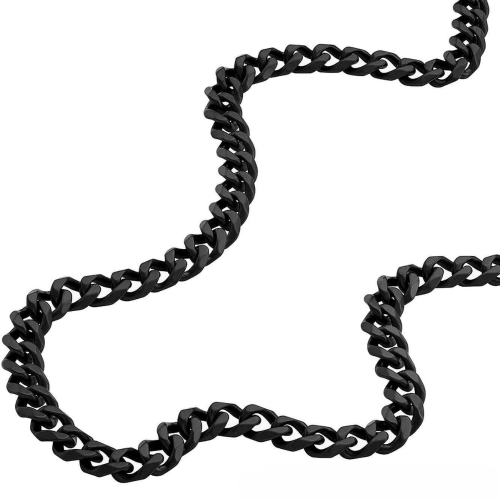 Herren-Edelstahlkette mit schwarzem...