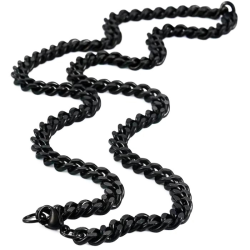 Men's stainless steel chain black Cuban mesh bling rapper...