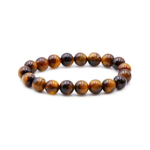 Bracelet tiger eye beads 10mm woman man protection zen chakra
