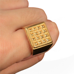 Men's signet ring with diamond points unique design...