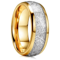 Alliance Anillo de bodas Hombre Acero Oro Fino Inlay Street Meteorite