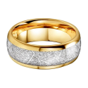 Alliance Anillo de bodas Hombre Oro Golden Fin Enlay Inlay Worm Meteorite