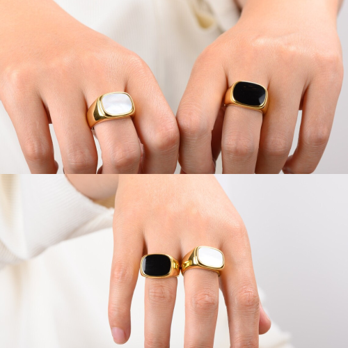 Women's gold-plated steel hair with fine mother-of-pearl or black gold to customize