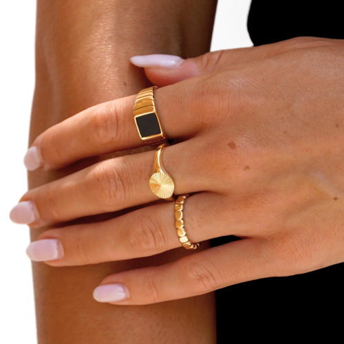 Anillo de sol mujer de rayos texturizados