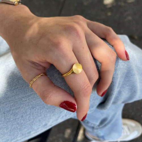 Anello solare color oro per donna