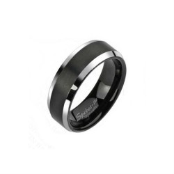 MEN'S RING RING SOLID BLACK TUNGSTEN SMOOTH MIRROR EFFECT NEW