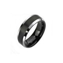 ANILLO DE HOMBRE ANILLO SOLIDO NEGRO TUNGSTENO LISO EFECTO ESPEJO NUEVO