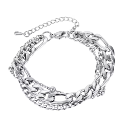 Pulsera de punto múltiple para mujer en la tendencia del figaro de acero inoxidable