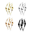 Paire de boucles d'oreilles créoles femme en acier ovales torsadées couleur au choix