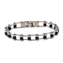Pulsera hombre acero y caucho bordillo biker biker 21cm