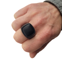 Black Stainless Steel Cabochon Onyx Black Gunmetal