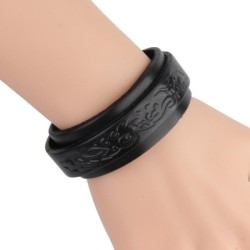 Tribal men's force leather bracelet biker adjustable belt