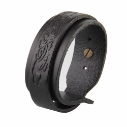 Bracelet cuir de force homme tribal biker ceinture ajustable