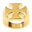 Anello cavaliere croce ferro malto tempio uomo acciaio o biker