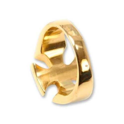 Customizable Men's Knight Ring | Cross Malta Templar Gold