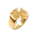 Ring knight cross iron malt temple man steel or biker