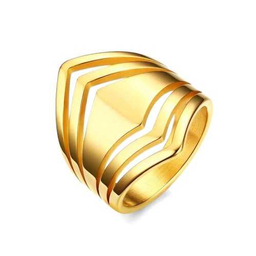 L'anello d'oro delle donne spartane con fine oro moderno stile minimalista