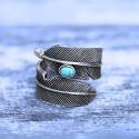 Knight Indian Biker Ring Plume Turquoise Stone USA