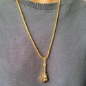 Guitar Guitar Ciondolo Collana Musicista uomo Golden Gold Golden Golden Man