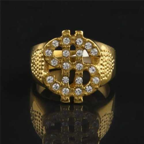 Close-up of the handwritten bling bling ring, highlighting the shine of golden steel and false diamonds