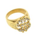 Bague dollars hip hop diamant acier homme