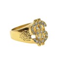 Knight Dollar Men Golden Steel Gold with End Hip Hop Bling