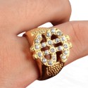 Dollaro da cavaliere Vintage uomo d'oro in acciaio dorato con fine hip hop bling