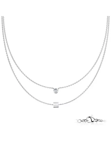 Mehrrangige Halskette Frau Cube Liebe Kunst Diamond Gold Silber Stahl