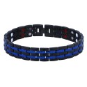 Brazalete magnético hombres imanes negro azul líneas de salud terapia 22cm