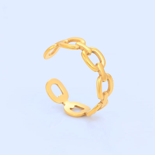 IKITA Damenring mit Goldketteneffekt