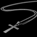 Collier Pendentif Croix Pour Homme Acier Inoxydable Personnalisable fond noir